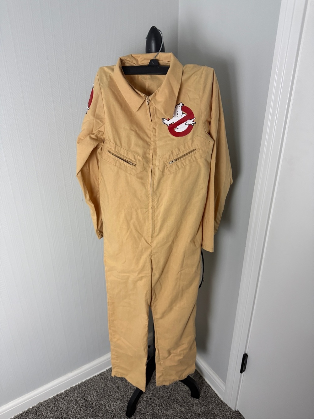 Kids Ghostbuster Costume Jumpsuit in Khaki size Medium